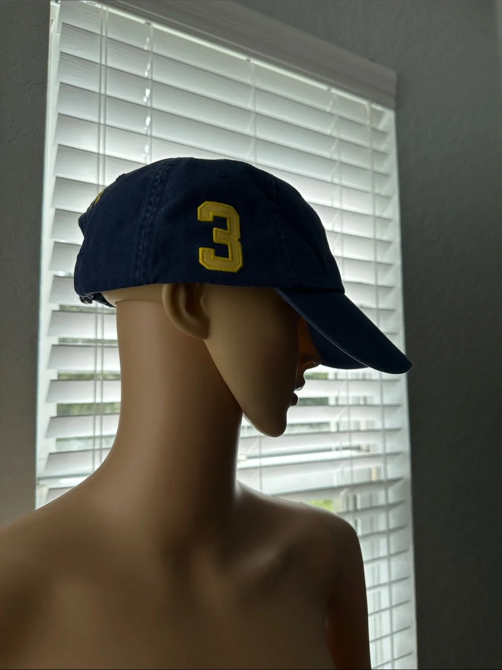Polo by Ralph Lauren Navy Hat with Yellow Pony & 3 Patch